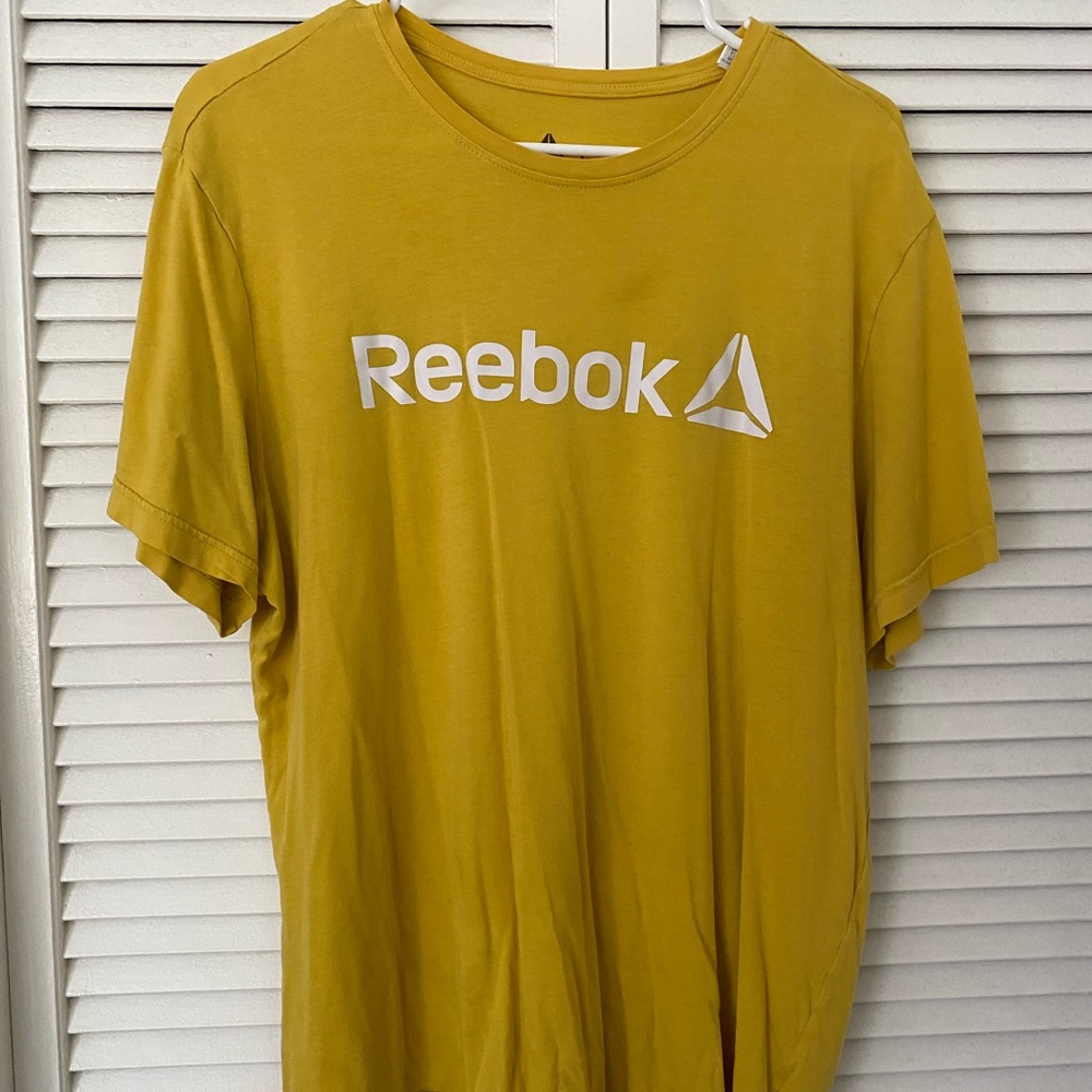 Yellow Reebok t shirt